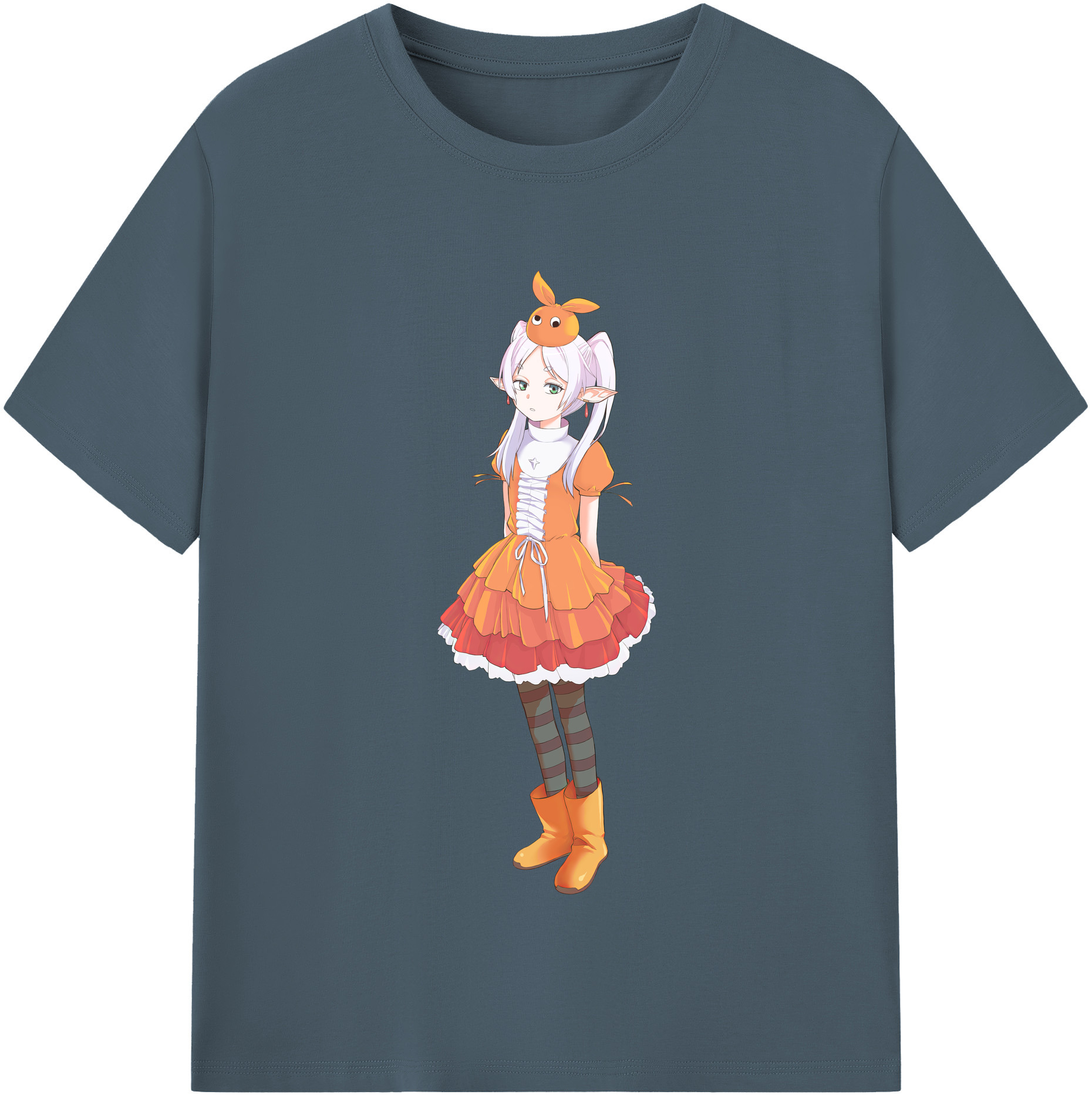 （画像用） 葬送のフリーレン Frieren 綿100％半袖Tシャツ（フロントプリント）